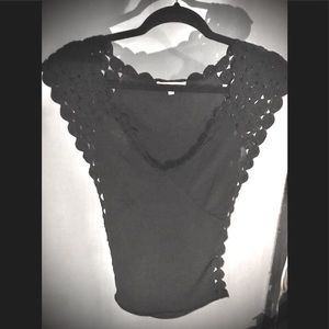 Catherine Malandrino Crochet Detailed Top